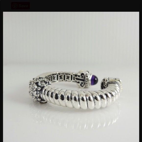 Esti-Frederica Sterling & 18 K amethyst bracelet - Picture 7 of 12
